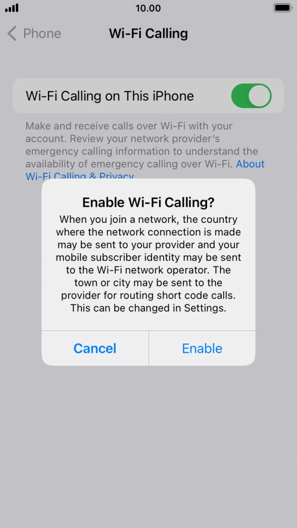 If you turn on the function, press Enable. If you turn on the function, press Enable.
