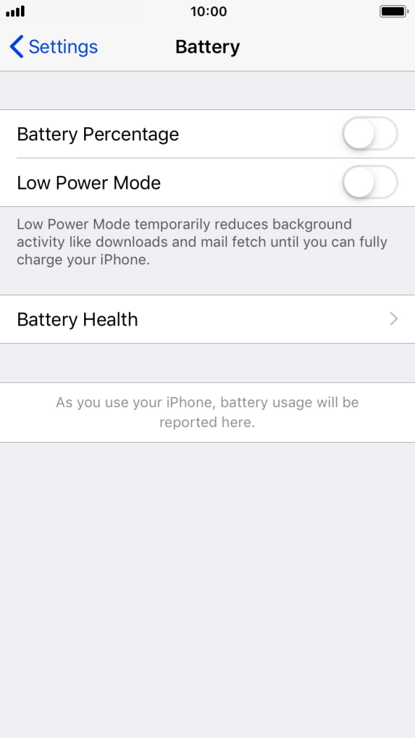 Press the indicator next to 'Low Power Mode' to turn on the function.