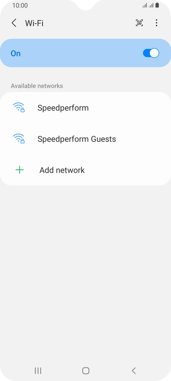 Press the required WiFi network.