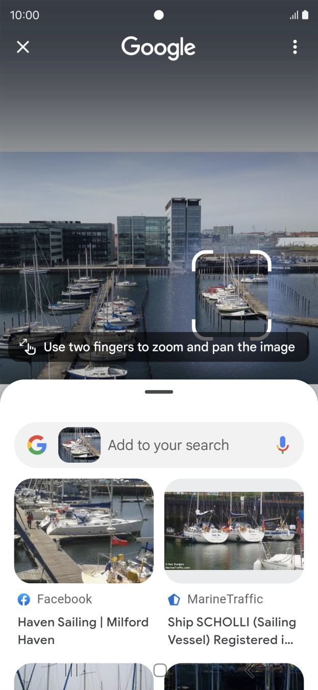 Follow the instructions on the screen to use the search results.