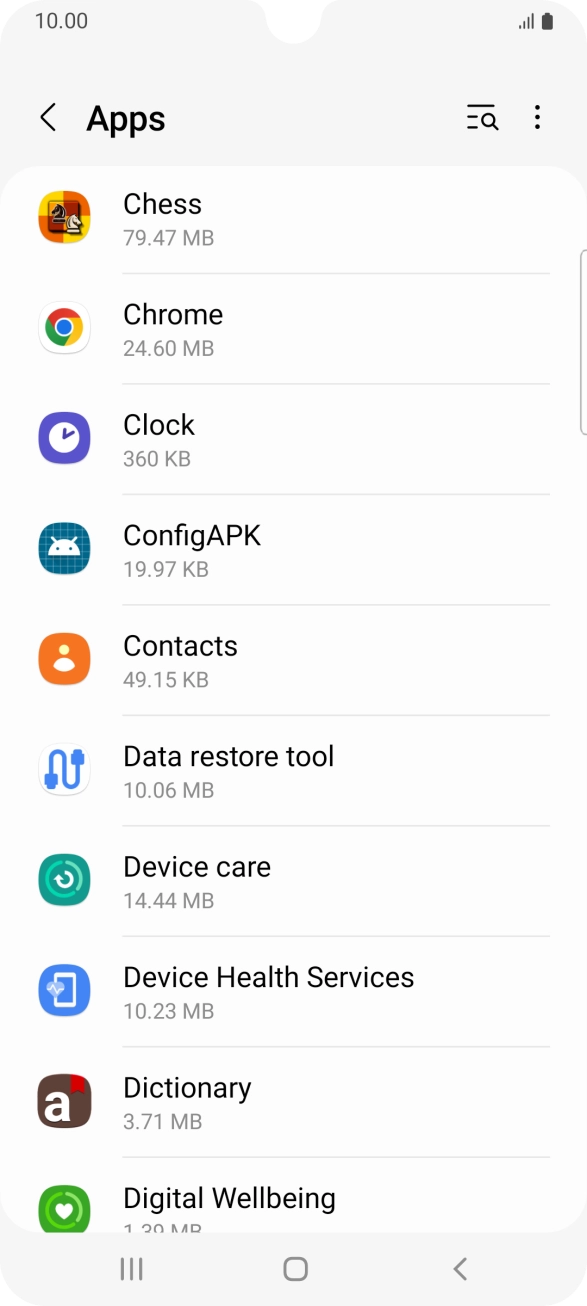 Press the required app.