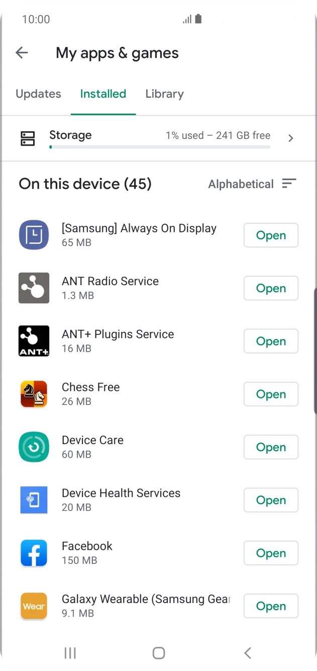 Press the required app.