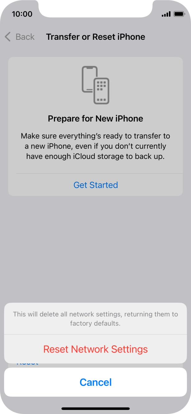 Press Reset Network Settings.
