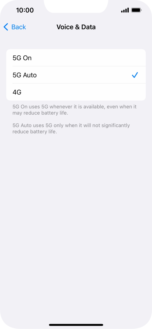 To turn on 5G primarily, press 5G On.