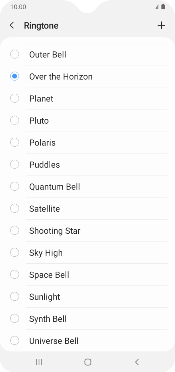 Press the add ring tone icon.