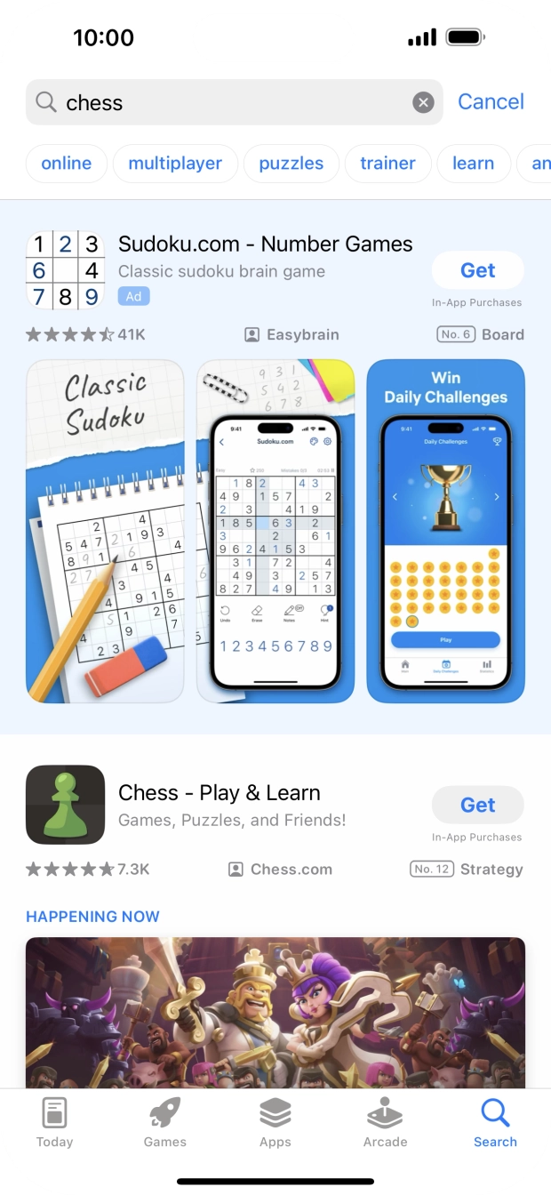 Press the required app. Press the required app.
