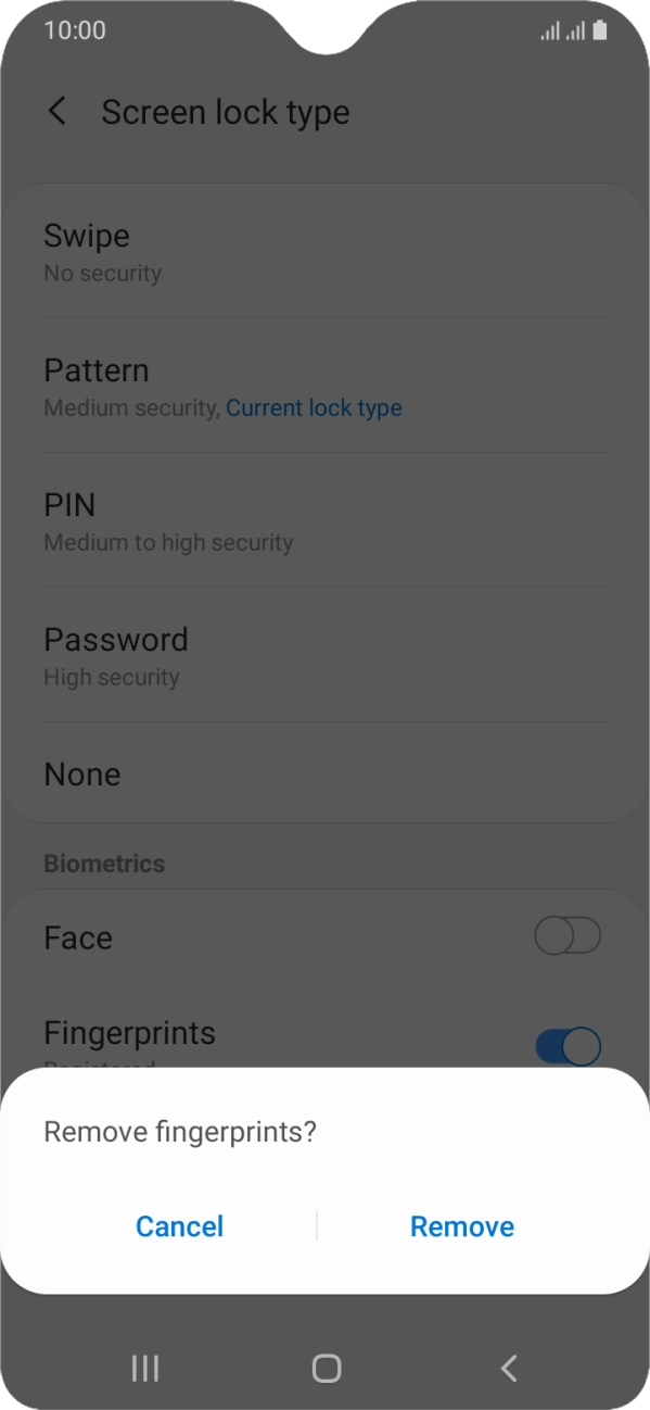 Press Remove. Press Remove.