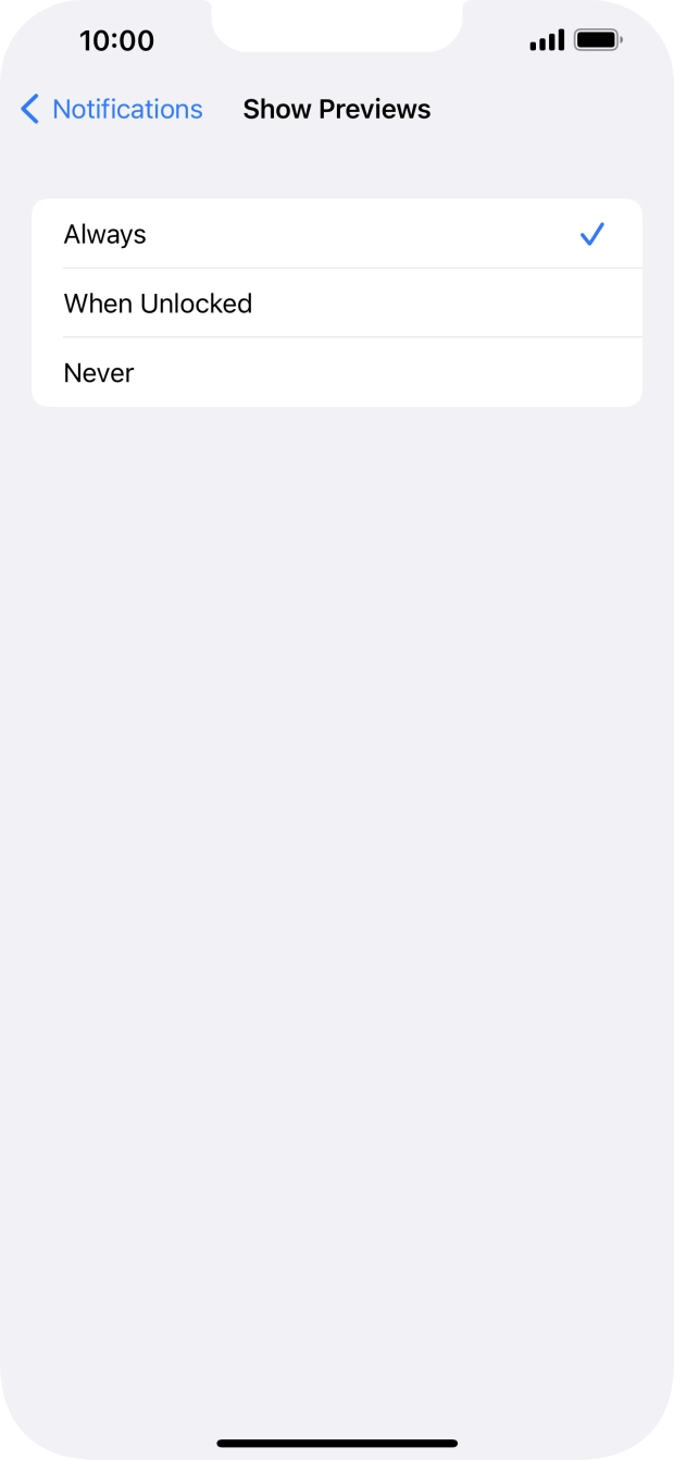 To select notification preview on the lock screen, press Always. To select notification preview on the lock screen, press Always.