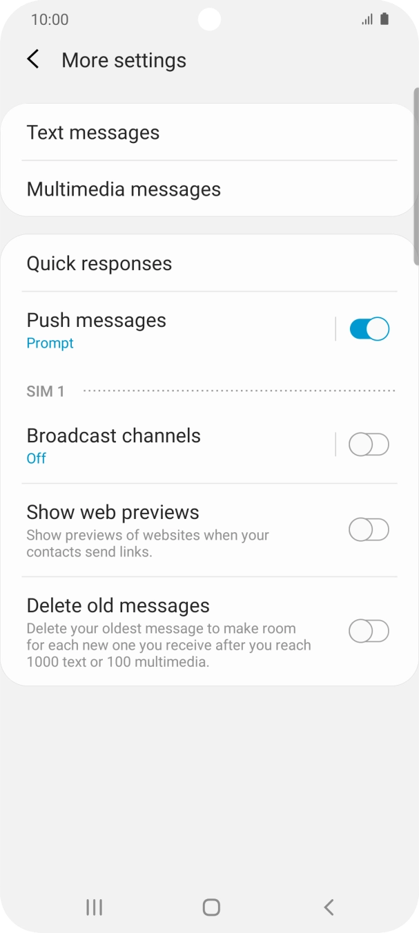 Press Text messages.