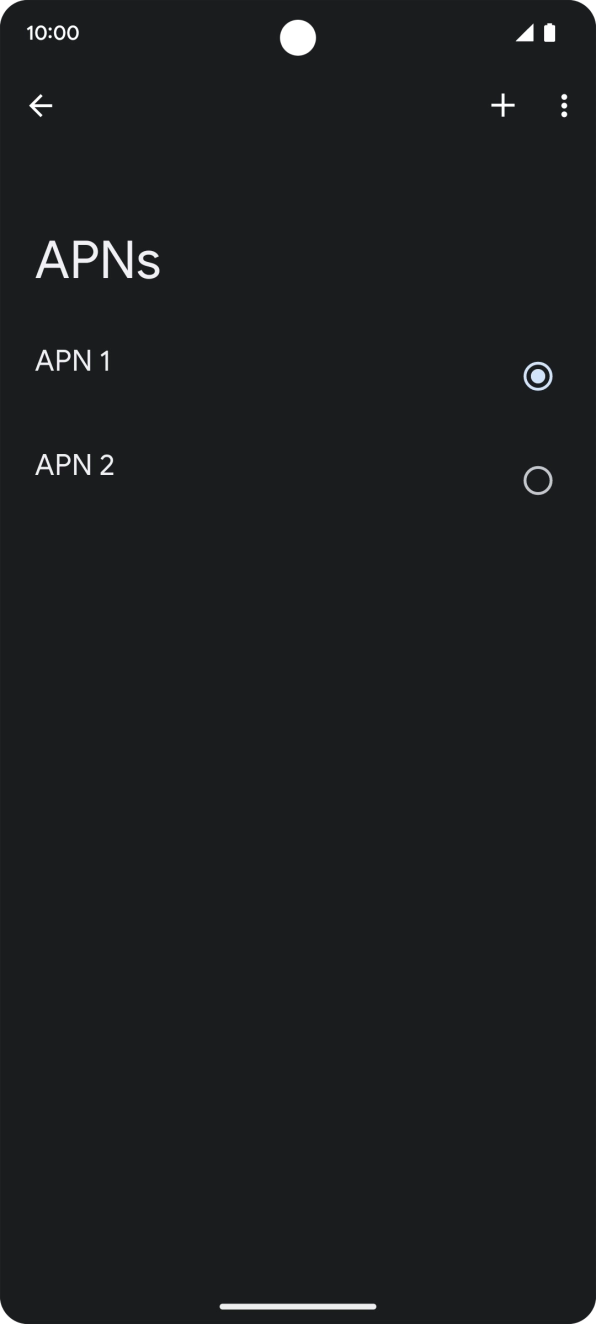 Press the field next to the required data connection to activate it.