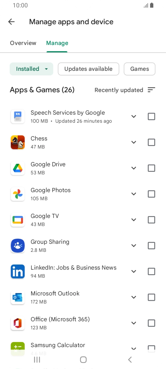 Press the required app.