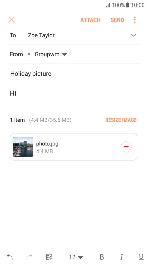 Press SEND when you've finished your email.