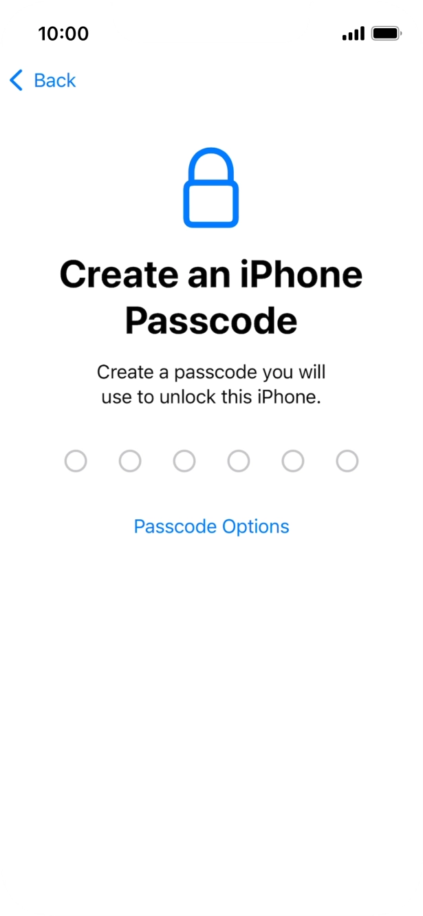 Press Passcode Options.