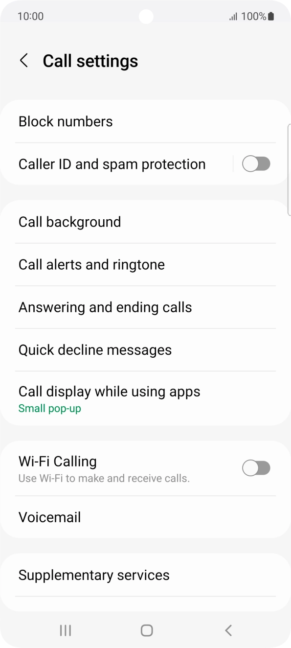 Press Supplementary services. Press Supplementary services.