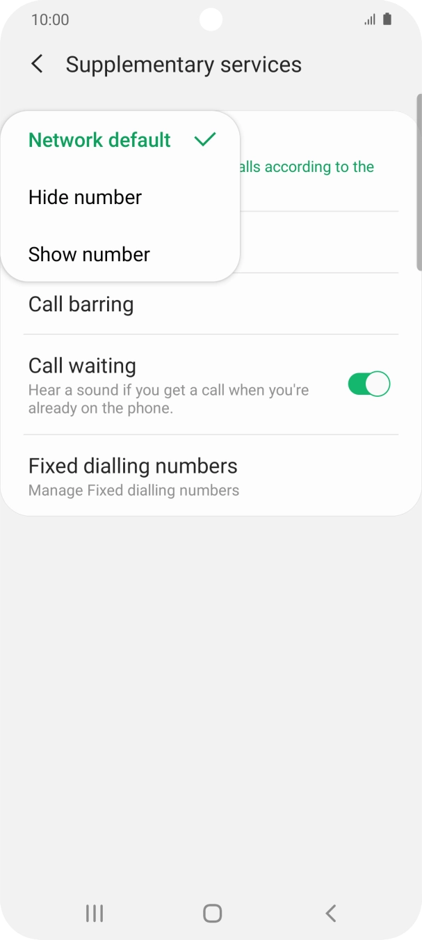 Press Show number to turn on caller identification.