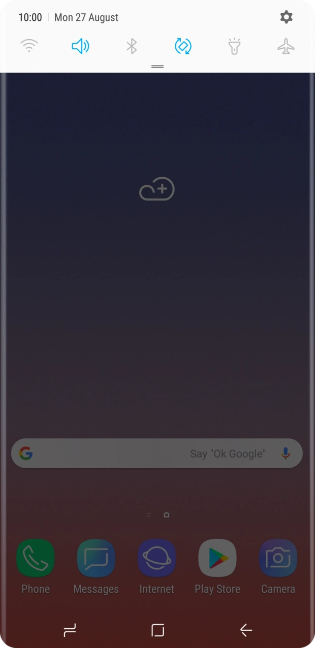 Press the settings icon. Press the settings icon.