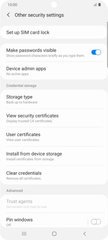 Press Set up SIM card lock.