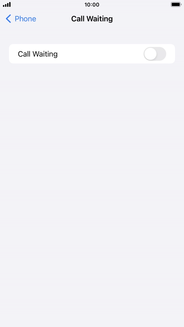 Press the indicator next to 'Call Waiting' to turn the function on or off.