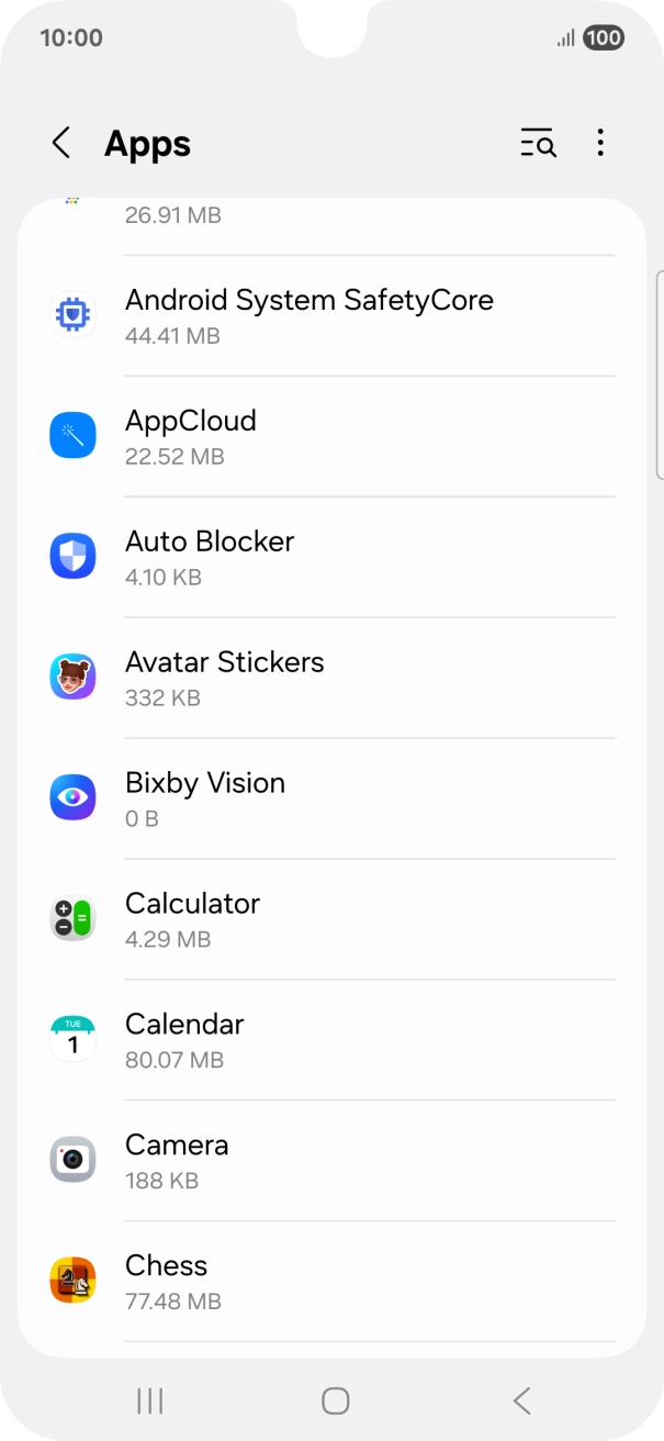 Press the required app.