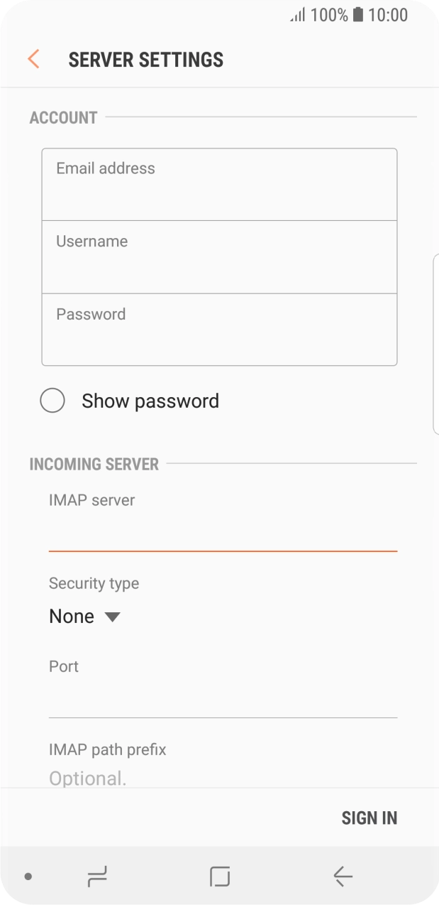 Press the drop down list below 'Security type'. Press the drop down list below 'Security type'.