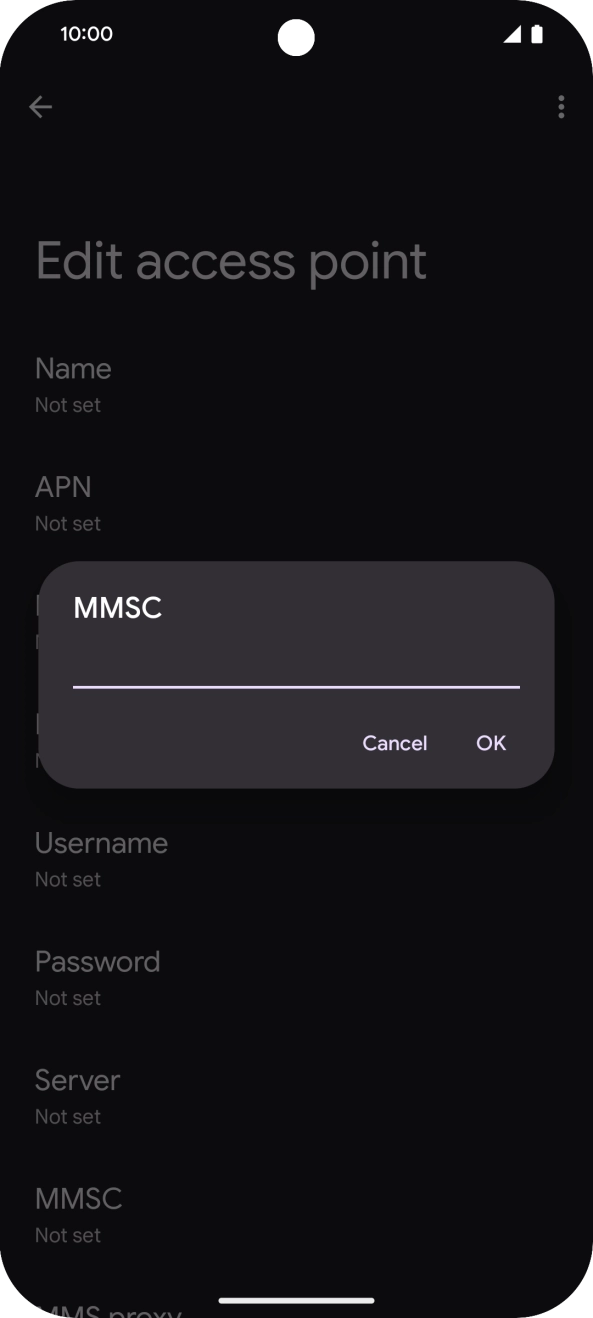 Key in http://mmsc.mms.o2.co.uk:8002 and press OK.