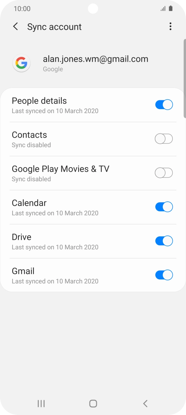 Press the indicator next to 'Contacts' to turn on the function.