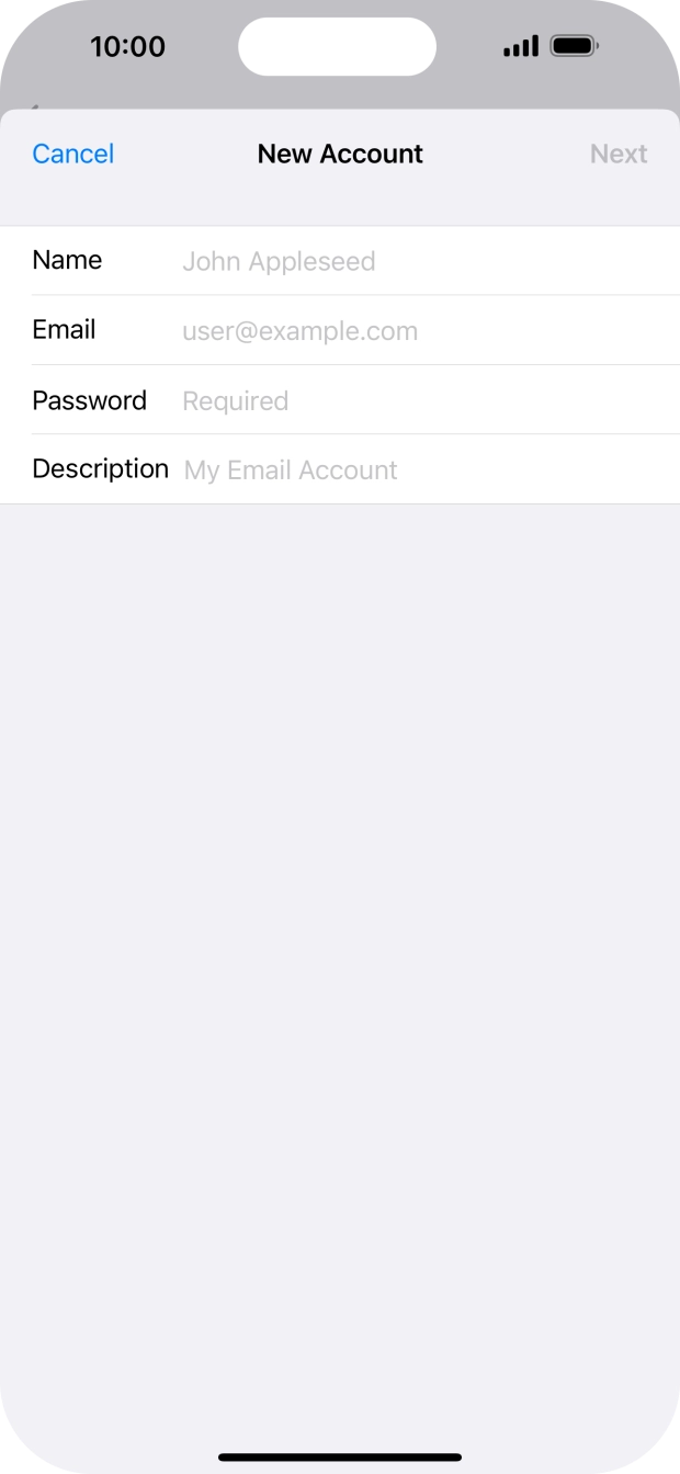 Press Name and key in the required sender name. Press Name and key in the required sender name.