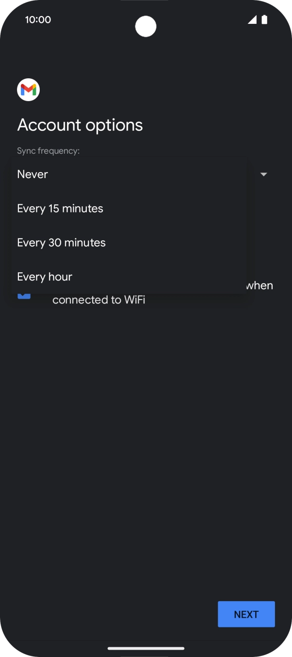 Press the required setting.