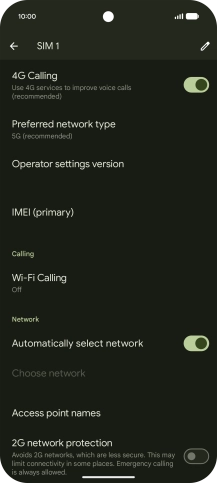 Press the indicator next to 'Automatically select network' to turn off the function and wait while your phone searches for networks.