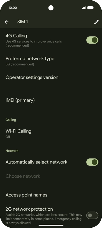 Press the indicator next to 'Automatically select network' to turn off the function and wait while your phone searches for networks.