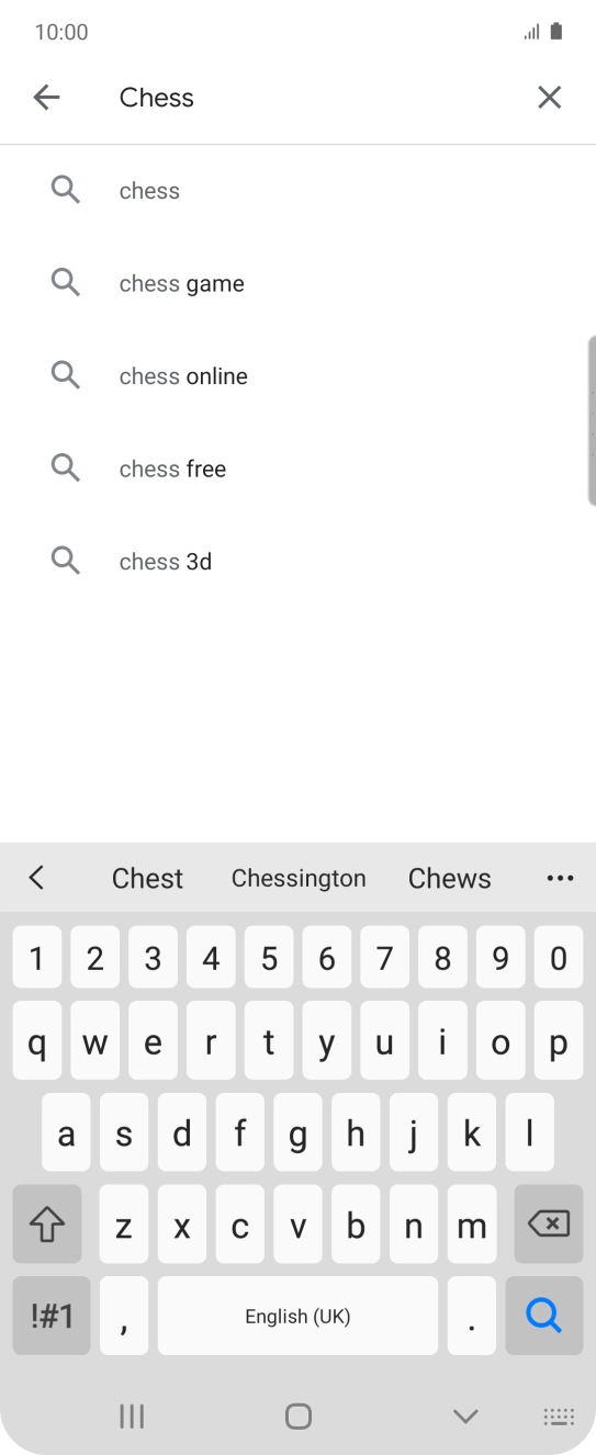 Key in the name or subject of the required app and press the search icon.