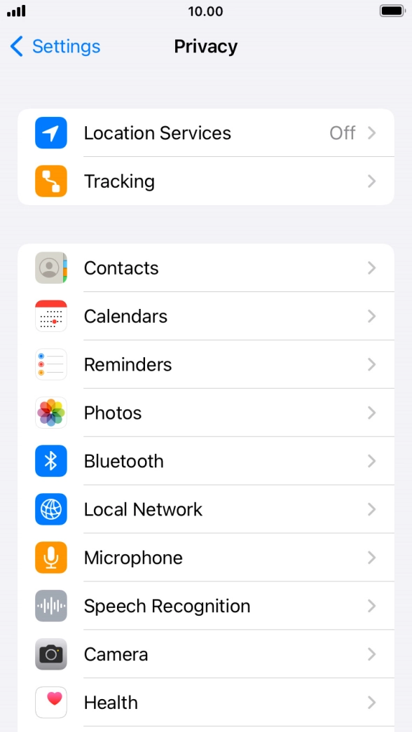 Press Location Services.