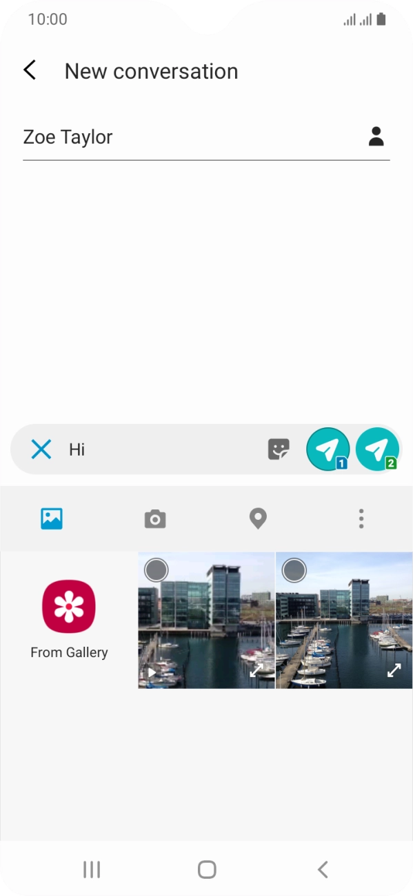 Press the picture icon. Press the picture icon.