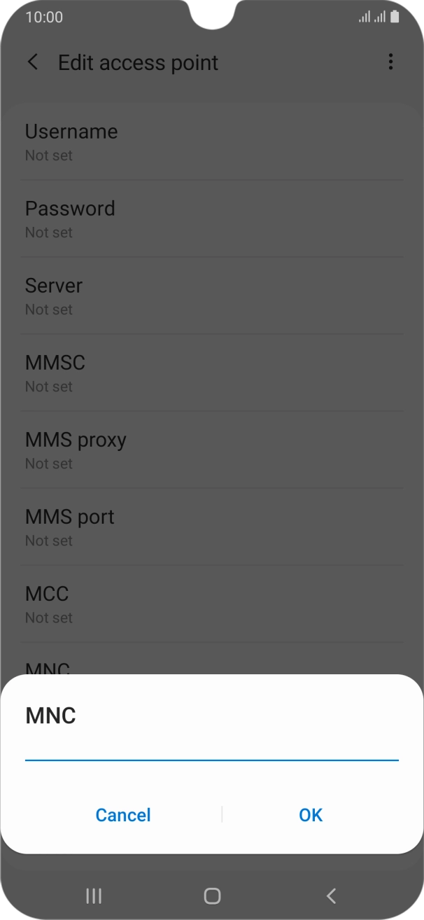 Key in 10 and press OK.