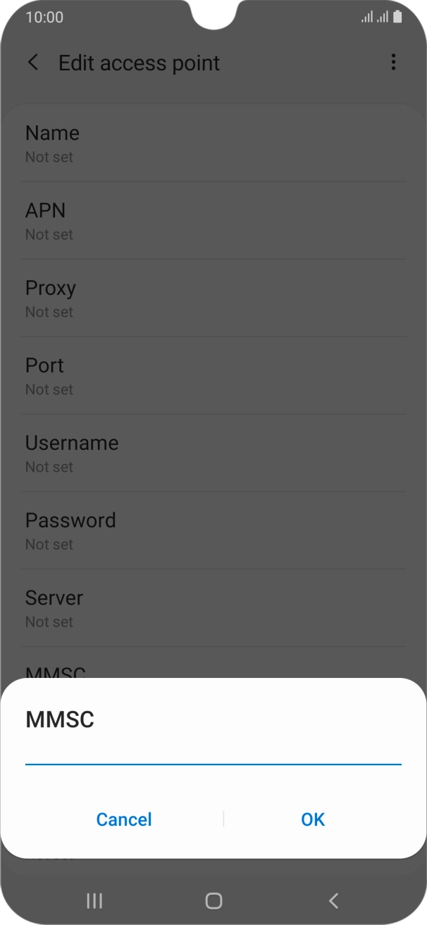 Key in http://mmsc.mms.o2.co.uk:8002 and press OK.