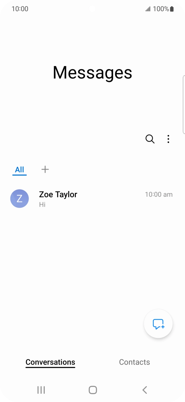 Press the new message icon. Press the new message icon.