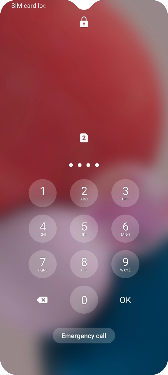 Key in your SIM PIN and press OK. The default SIM PIN is 0000.