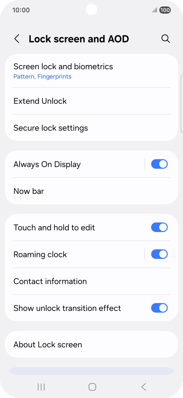Press Screen lock and biometrics and key in the additional lock code you created earlier.