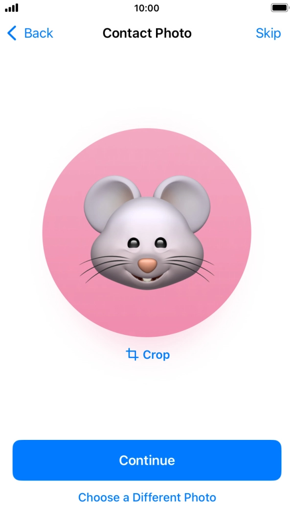 Follow the instructions on the screen to customise the selected picture and press Continue.