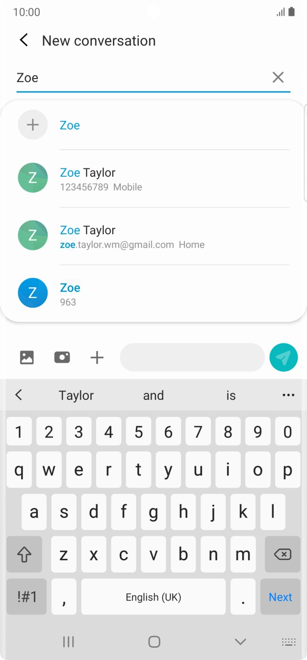 Press the required contact. Press the required contact.