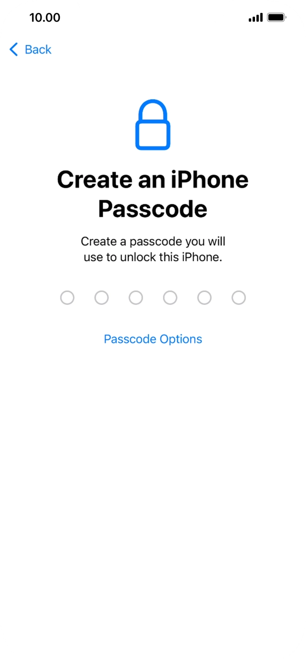 Press Passcode Options.