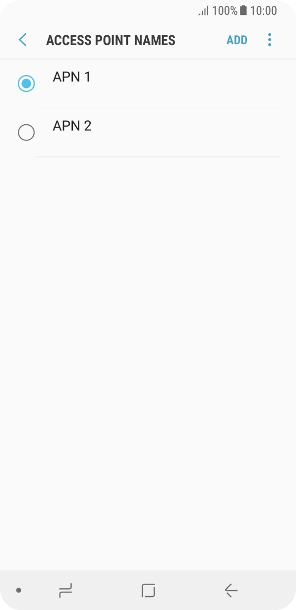 Press the field next to the data connection to activate it.