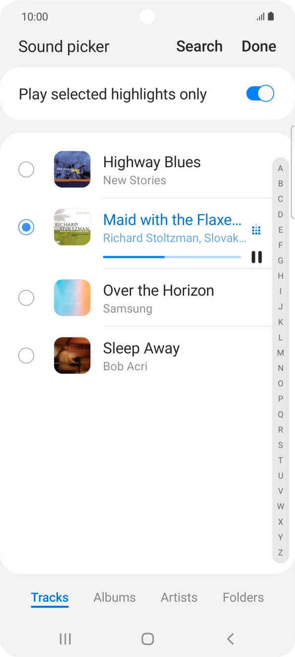 Once you've found a ring tone you like, press Done.