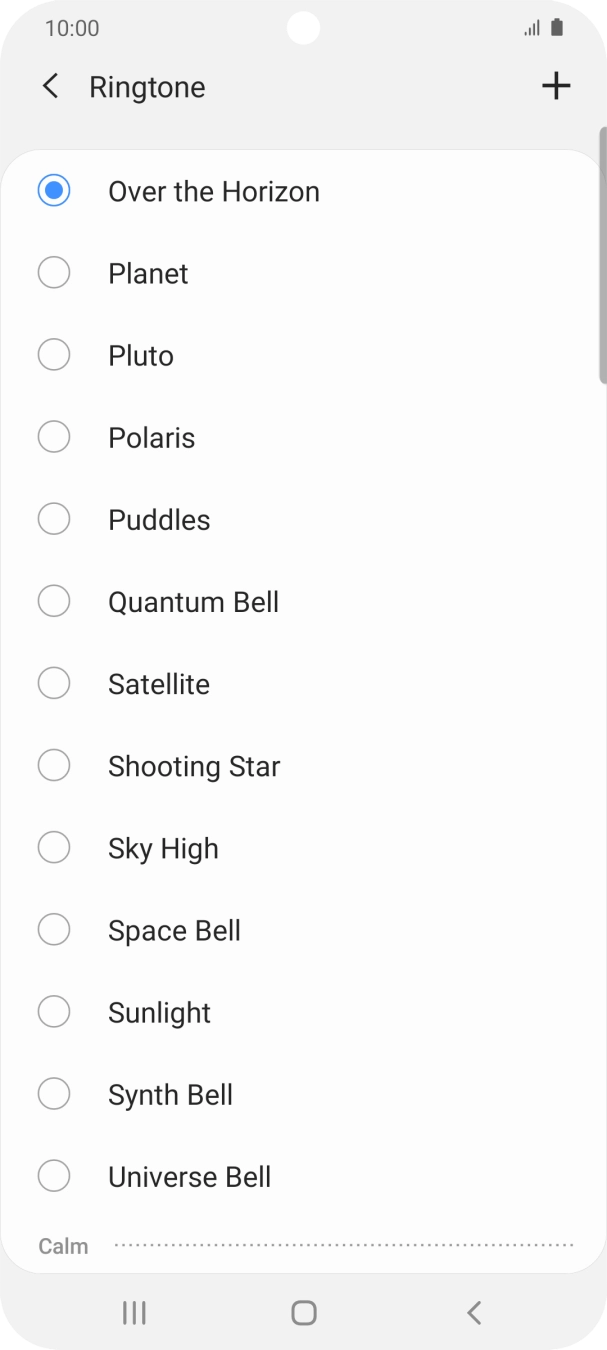 Press the add ring tone icon.