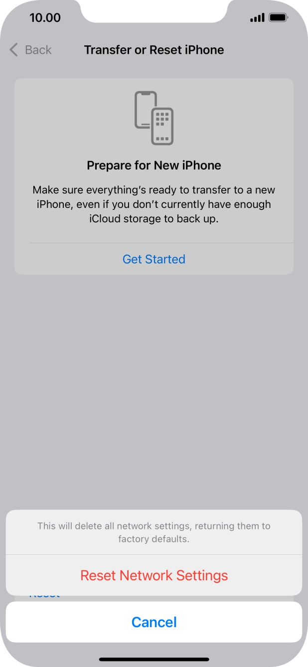Press Reset Network Settings.