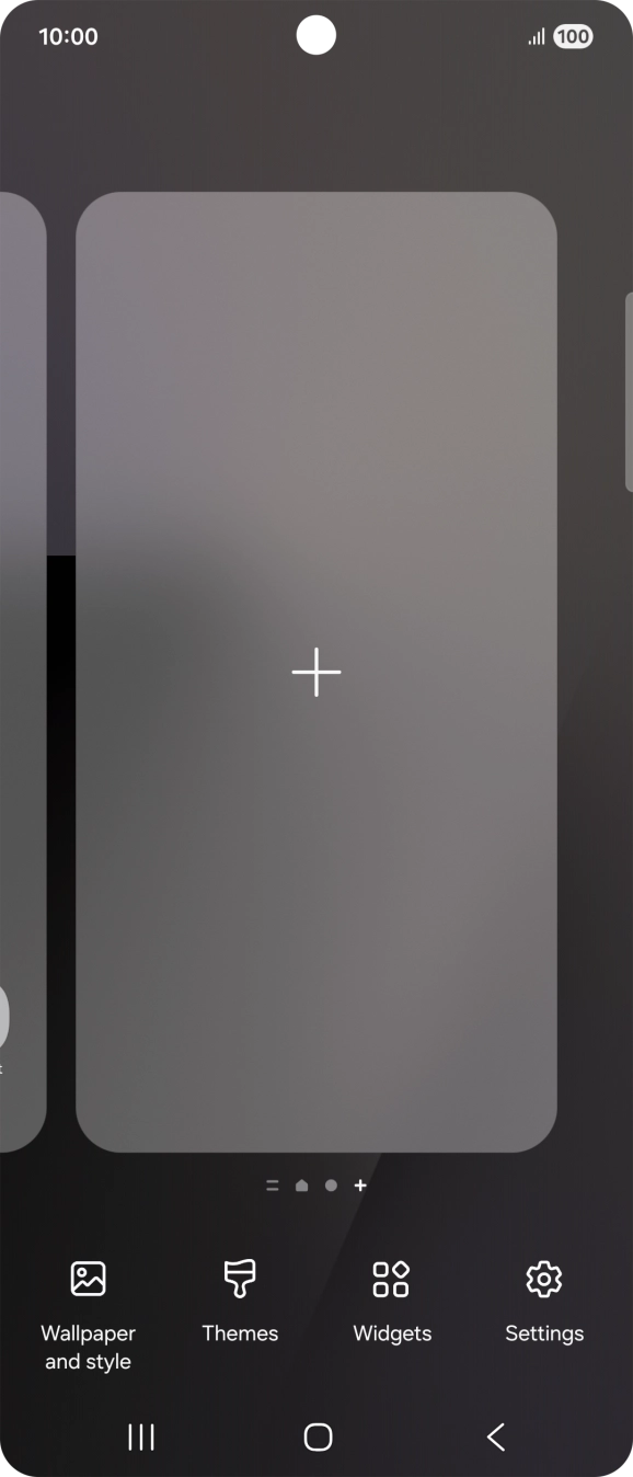 Press the add icon to add a home screen page.
