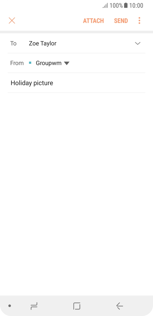 Press the text input field and write the text for your email.