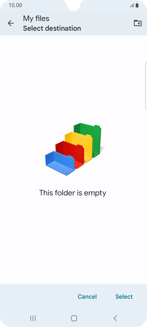 To create a new folder, press the new folder icon and follow the instructions on the screen to create a new folder. To create a new folder, press the new folder icon and follow the instructions on the screen to create a new folder.