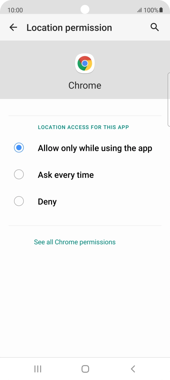 Press the required setting. Press the required setting.