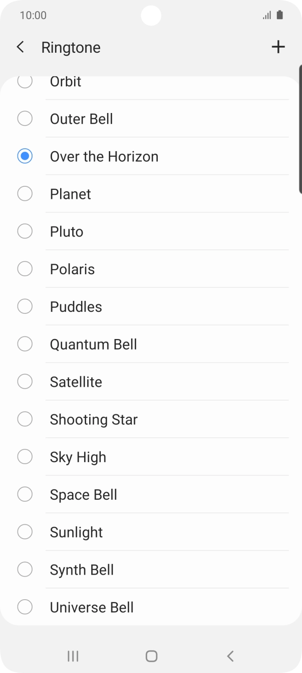 Press the add ring tone icon.